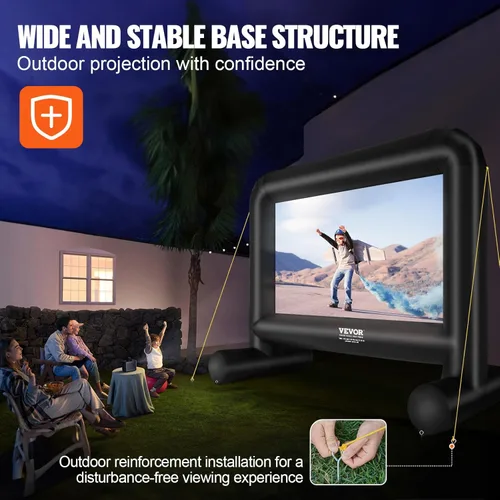 Miniatura 5 de VEVOR Pantalla de cine inflable, pantalla de proyector inflable de 16 pies para exteriores con soplador y bolsa de transporte, proyección