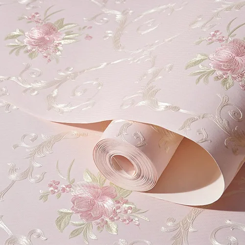 Papel tapiz vintage 3D floral para despegar y pegar, papel tapiz de damasco con estampado floral en relieve, autoadhesivo, no tejido, papeles