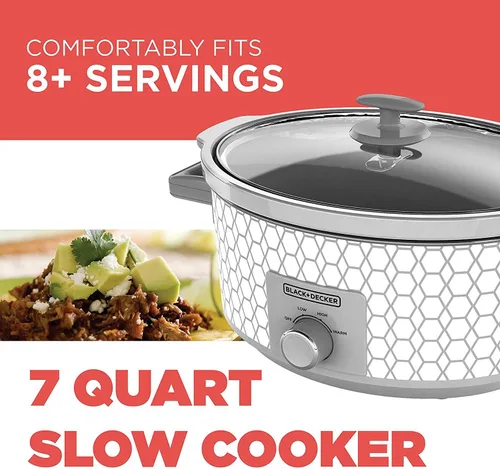 Miniatura 8 de Black+Decker Olla de cocción lenta con control de dial de 7 cuartos