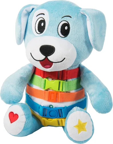 Buckle Toys Barkley Dog - Juguete de aprendizaje de animales de peluche - Desarrolla habilidades motoras finas - Animal de peluche de reconocimiento