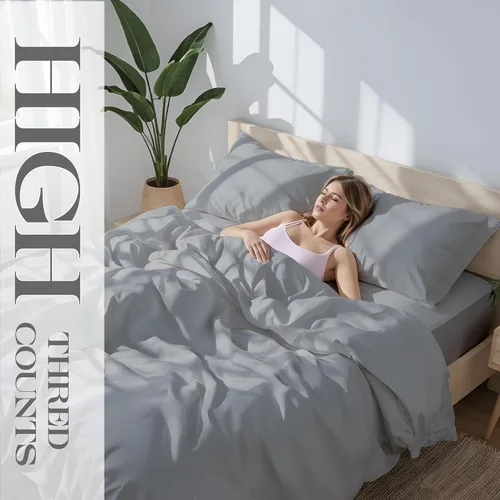 Miniatura 10 de Bluemoon Homes Sábanas de Algodón Egipcio Twin - Juego de Sábanas de 4 Piezas, Juego de Ropa de Cama de 1000 Hilos, Suave y Lujoso Juego de Sábanas