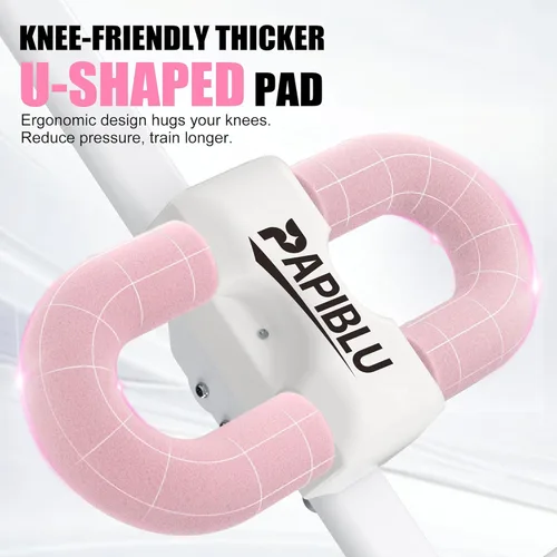 Miniatura 4 de Entrenadores abdominales - Máquina de entrenamiento abdominal ajustable, equipo de entrenamiento abdominal plegable con protección para las rodillas