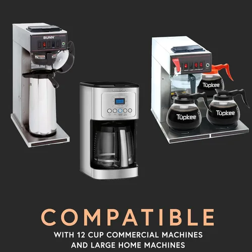 Miniatura 2 de Filtros de café grandes de 12 tazas, 9.75 x 4.25 pulgadas, 500 unidades, paredes altas para evitar el desbordamiento del suelo, compatibles