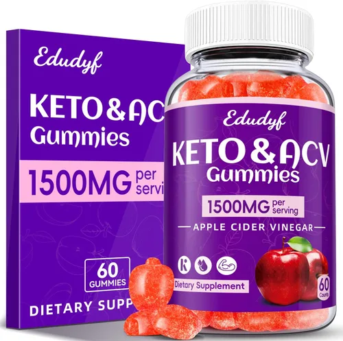 Miniatura 7 de Gomitas Keto ACV - Gomitas de vinagre de sidra de manzana de 1500 mg con probióticos, B12 y apoyo Keto, desintoxicación y limpieza, sin OGM