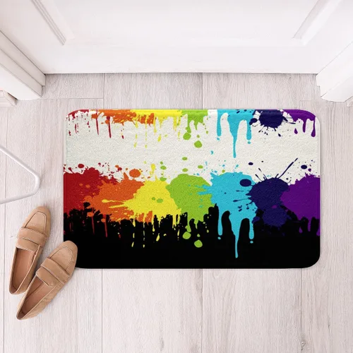 Miniatura 4 de Erosebridal Alfombras de teñido anudado arcoíris de 20 x 32 pulgadas, coloridas alfombras esponjosas para dormitorio, multicolor, alfombra duradera
