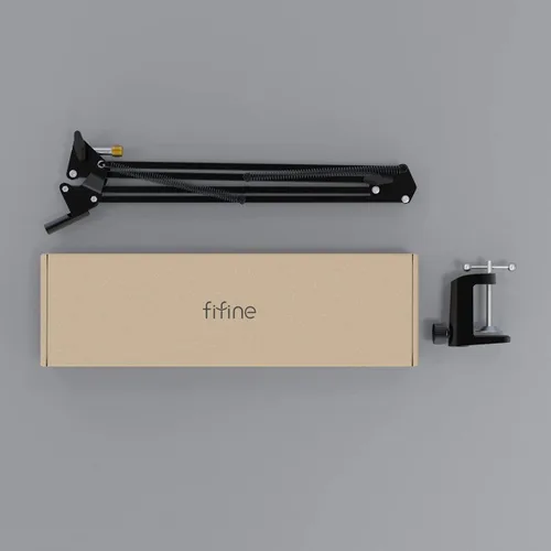 Miniatura 7 de Soporte de brazo para micrófono FIFINE; soporte de brazo de tijera con suspensión, con abrazadera de gran resistencia, adaptador de 3/8 a 5/8