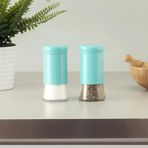 Miniatura 6 de Home Basics Essence Collection - Juego de salero y pimentero, color azul turquesa