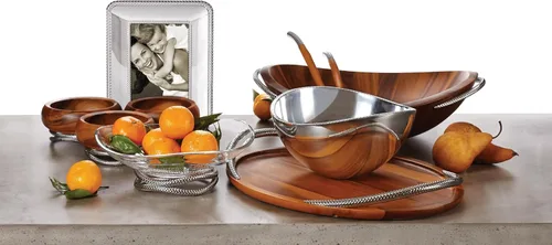 Miniatura 3 de nambe Bandeja para servir trenza, 19 pulgadas, bandeja grande para servir fiestas, platos para servir aperitivos, alimentos, galletas, platos