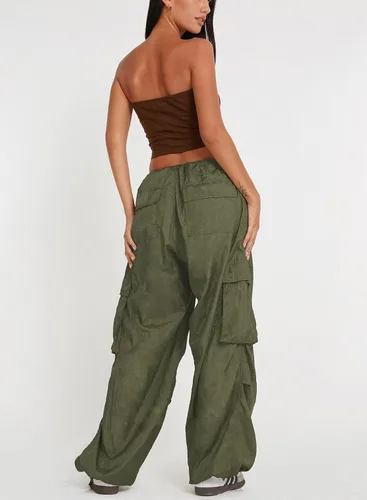 Miniatura 3 de ONIRIKE Pantalones de paracaídas para mujer, pantalones cargo holgados Y2K con cordón y bolsillo