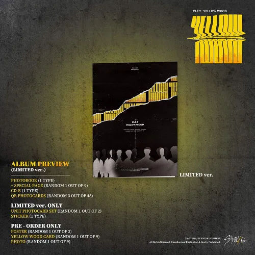 Miniatura 2 de Stray Kids - Clé 2: Madera amarilla (álbum especial) [Clé 2 ver.] CD+Photobook+Tarjetas de fotos 3QR