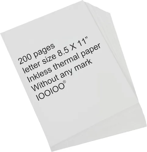 Miniatura 9 de 200 páginas, papel para impresora térmica 8.5x11, carta, doblado, continuo, perforado, 3 pruebas, libre de BPS, libre de BPA. Para IOOIOO, Peripage