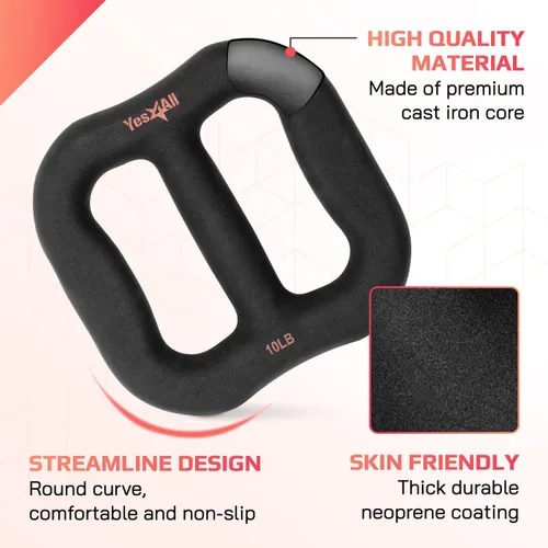 Miniatura 3 de Yes4All Mancuerna multifuncional de neopreno 3 en 1, con núcleo sólido, curva ergonómica, color negro