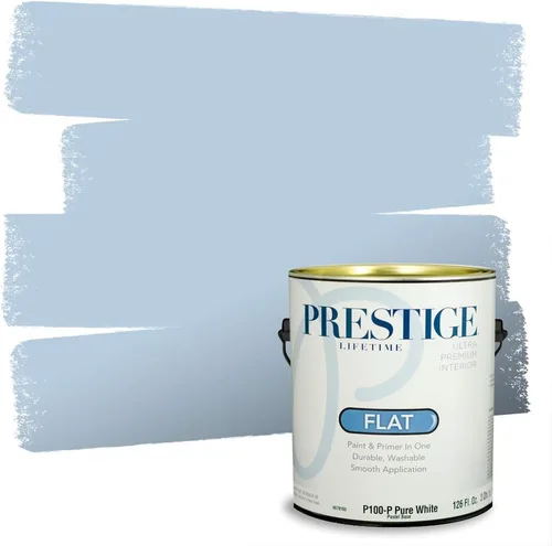 Miniatura 121 de Prestige Paints. - Base y pintura para exteriores en un solo galón, 1 galón. plano, comparable con Sherwin Williams Topsail. SW6799-PCM