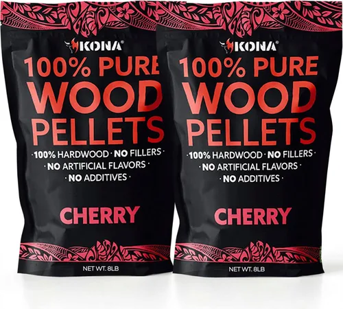 Miniatura 7 de Kona 100 % pellets de ahumador de cereza, destinados a la parrilla Ninja Woodfire al aire libre, bolsa resellable de 2 libras