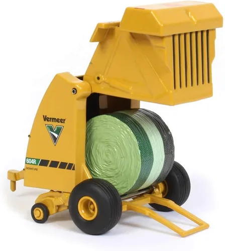 Miniatura 5 de Vermeer Model 604R - Bailer redondo para heno con bala de heno a escala 1:64, modelo fundido a troquel - Speccast - Cust1639