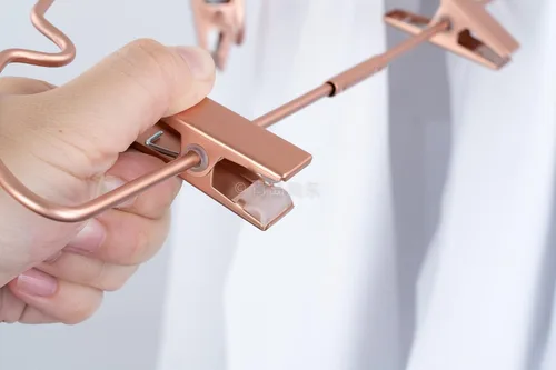 Miniatura 5 de Perchas de metal para ropa de bebé de 12.5 pulgadas, ganchos de oro rosa, colgador, para niños, pantalones, exhibición, almacenamiento, paquete de 10