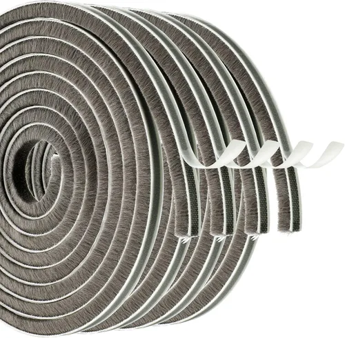 Miniatura 8 de Jetec 1 cepillo autoadhesivo para burlete de 19.75 pies por tira de 3/8 x 3/8 pulgadas, gris mullido de fieltro para puerta, sello de clima
