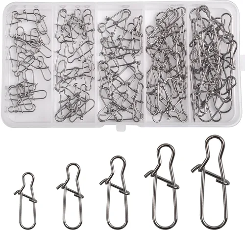 Duo Lock - Kit de pesca de acero inoxidable para pesca de alta resistencia, broches y clips de pesca de alta resistencia, kit de aparejos para agua