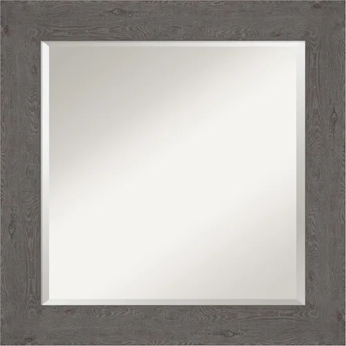 Miniatura 37 de Amanti Art Espejo de baño gris para sobre el fregadero, espejo rectangular gris rústico de corteza de 25 x 21 pulgadas, marco rústico de campo