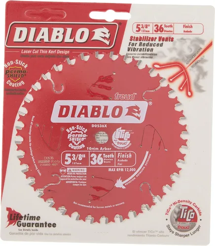 Miniatura 5 de Freud D0536X Diablo - Hoja de sierra inalámbrica con acabado ATB de 5-38 pulgadas y 36 dientes