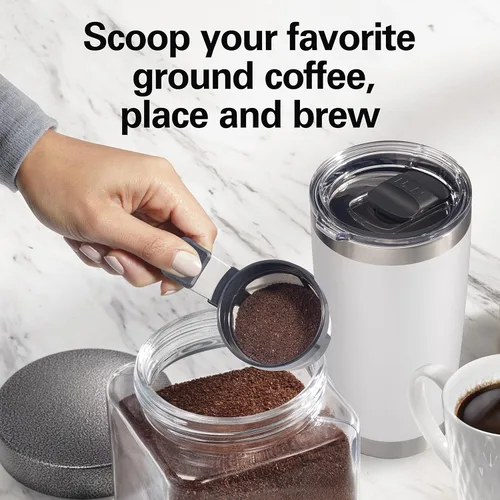 Miniatura 2 de Hamilton Beach The Scoop - Cafetera de una sola porción y preparadora rápida de café molido para tazas de 8-14 onzas, se prepara en minutos