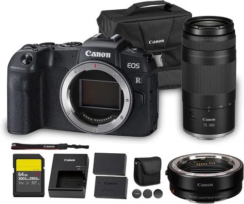 Canon EOS RP Cámara sin espejo | Sensor de marco completo de 26.2MP | Grabación de video 4K | Cámara compacta ligera para viajes y creación de