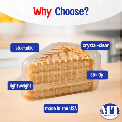 Miniatura 4 de MT Products Recipientes para tartas con bisagras, 4.2 x 3 x 2.35 pulgadas, contenedor de plástico extra pequeño para tartas de queso desechables