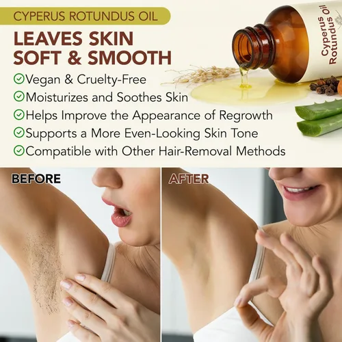 Miniatura 8 de Aceite Cyperus Rotundus, aceite Cyperus Rotundus para depilación, inhibe el crecimiento del cabello, reduce el crecimiento corporal no deseado