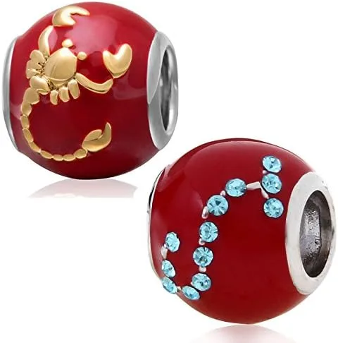 Miniatura 3 de Abalorio de plata de ley 925 con diseño de signo del zodiaco