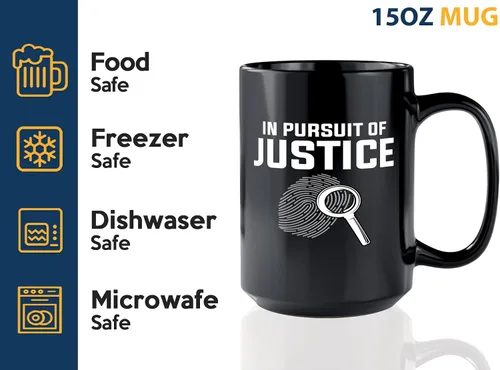 Miniatura 4 de Taza de café detective de 15 onzas, color negro -In pursuit of - Oficial de policía policía patrulla detective Sheriff Police Enforcement Police