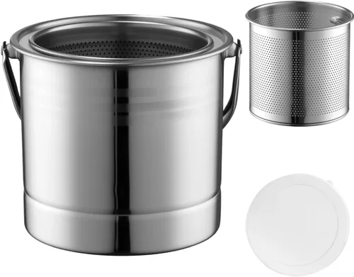 Herramientas limpiadoras de pinceles de pintura, arandela de cepillo de acero inoxidable con colador extraíble y tapa a prueba de polvo, taza de
