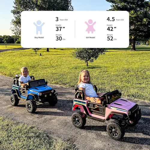 Miniatura 2 de Hikiddo - Coche eléctrico de 24 V para niños, vehículo eléctrico para montar, camioneta de juguete para niños pequeños de 3 a 5 años con control Azul
