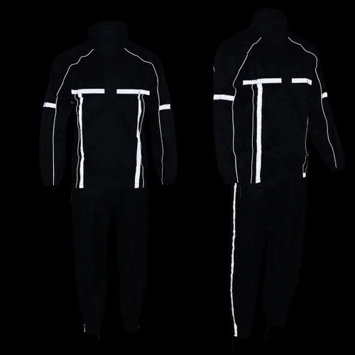 Miniatura 8 de Milwaukee Leather MPM9510 - Traje de lluvia para hombre, resistente al agua, para motocicleta, con cinta reflectante Hi Vis, en color negro