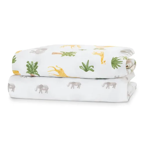 Miniatura 9 de Delta Children babyGap TrueSleep - Sábanas ajustables para cuna y niños pequeños (paquete de 2 unidades), diseño de amigos de safari (paquete de 2)
