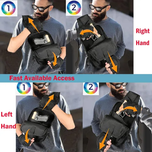 Miniatura 3 de Bolso táctico LarKoo para pistola en el pecho, con funda oculta, para transportar la pistola en el pecho, bandolera, funda para el hombro