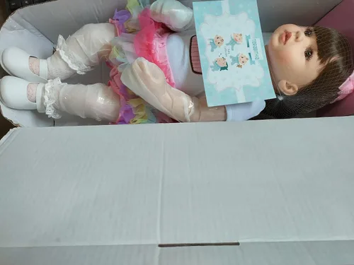 Miniatura 5 de TERABITHIA 24 pulgadas 60cm Muñeca Princesa Niña Toddler Reborn de Vinilo Suave Tamaño Grande Vestido Arcoíris Cuerpo de Tela Suave Muñecas Recién