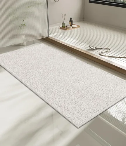 Miniatura 91 de Chakme Juego de 2 alfombras de baño ultrafinas, absorbentes, antideslizantes, lavables a máquina, color negro, 17 x 24 pulgadas / 17 x 30 pulgadas