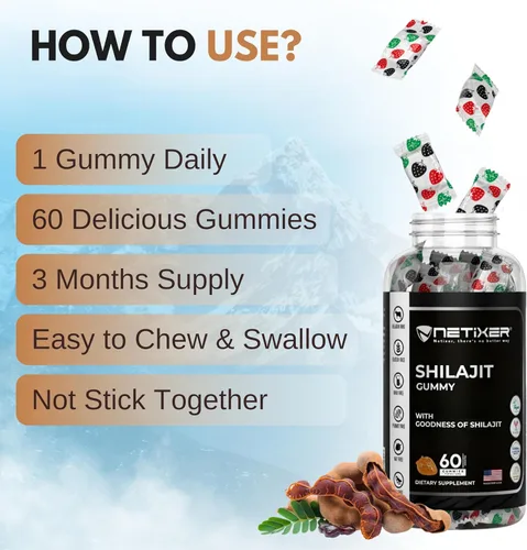 Miniatura 6 de Gomitas Shilajit – Sabor Tamarindo – 60 unidades – Apoya la energía, la resistencia y la vitalidad – Vegana, sin gelatina, sin gluten, sin OMG – 60