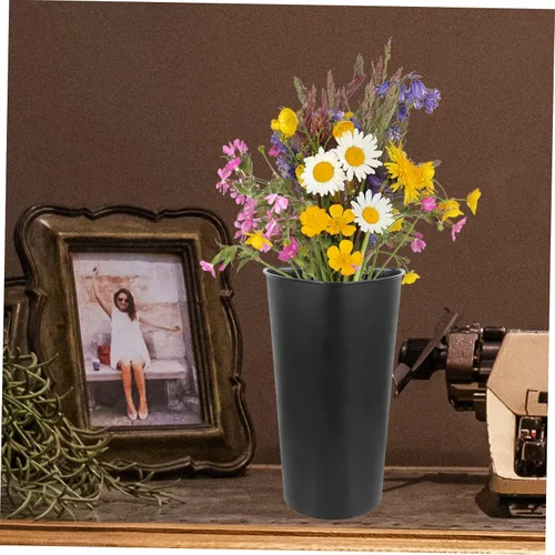 Miniatura 2 de Florero de plástico, negro, 20 oz