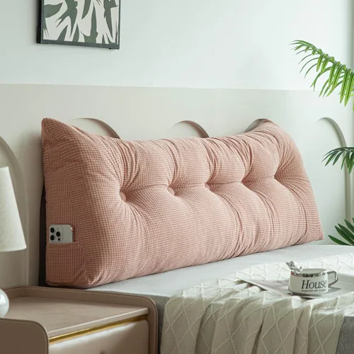 Miniatura 14 de Almohada triangular grande para cabecera de dormitorio universitario, almohadas de cuña para cama individual XL, cojín lumbar para cabecero, cojín