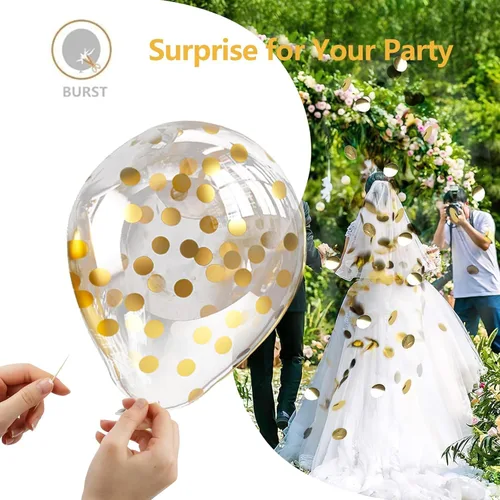 Miniatura 7 de Bezente Kit de guirnalda de globos de oro negro, 100 globos de confeti cromado metálico dorado negro y dorado con cinta para Año Nuevo 2026, boda