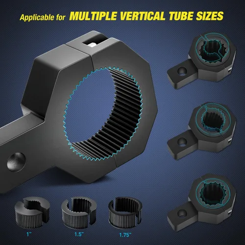 Miniatura 4 de Nilight 90023D - Paquete de 4 soportes de montaje estándar de 4 piezas, luz LED, barra vertical, abrazadera de tubo de barra vertical, soporte