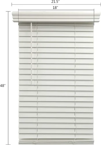 Miniatura 5 de METRO GALAXY Persianas horizontales venecianas de madera sintética de 2 pulgadas, persianas de ventana inalámbricas de montaje interior parcial, 18
