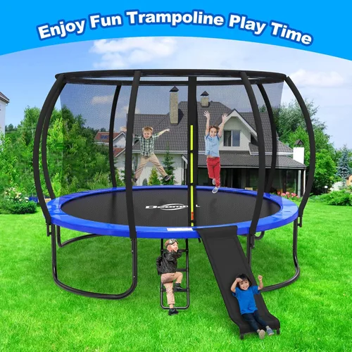 Miniatura 7 de Kit de diapositivas de escalera de trampolín, escalera universal de 3 escalones y tobogán amortiguador, escaleras universales para trampolín