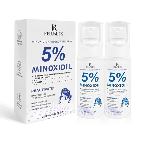 Crecimiento del cabello de minoxidil al 5% para hombres y mujeres, fórmula mejorada, puede promover un suero de crecimiento del cabello más rápido,