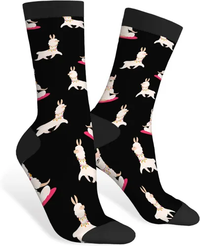 AOYEGO Coloridos cardiogramas divertidos calcetines de salud Curva Novedad Casual Crew Calcetines de contraste Color Diseño para Mujeres Hombres