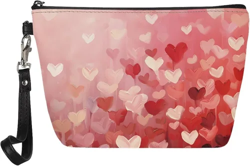 Miniatura 15 de Howilath Novedad Impreso Elegante Bolso Cosmético De Las Mujeres, Perros Animales Perezoso Diseño Floral Niña Trapezoide Cosméticos Bolsa De