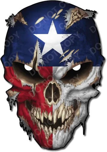 Miniatura 26 de Calcomanías de Haley Bandera Americana Calavera Adhesiva - Vinilo 3M, Ojos Reflectantes, para Autos y Camiones, Uso en Interiores, Calidad Premium