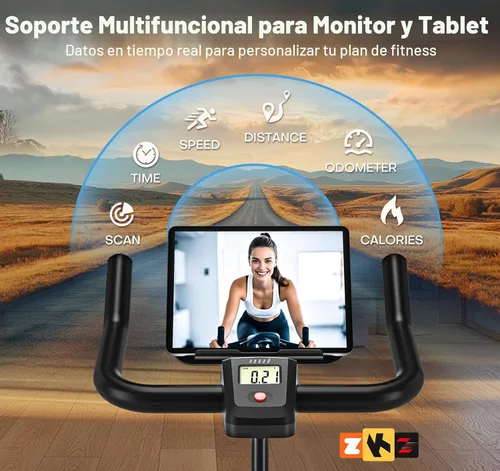 Miniatura 6 de CHAOKE - Bicicleta estática silenciosa, resistencia magnética, capacidad de 300 libras, para el hogar, compatible con aplicaciones, bicicleta