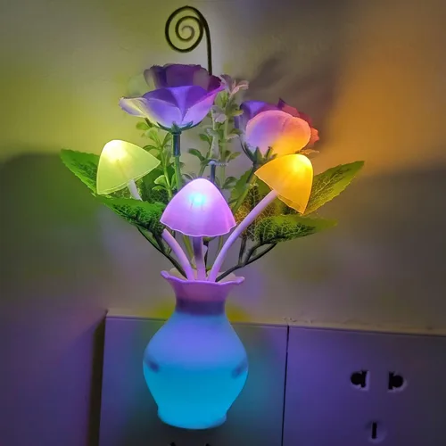 AUSAYE - Luz nocturna LED que cambia de color, paquete de 1 lámpara enchufable del crepúsculo al amanecer, lámpara de decoración para el hogar, luz